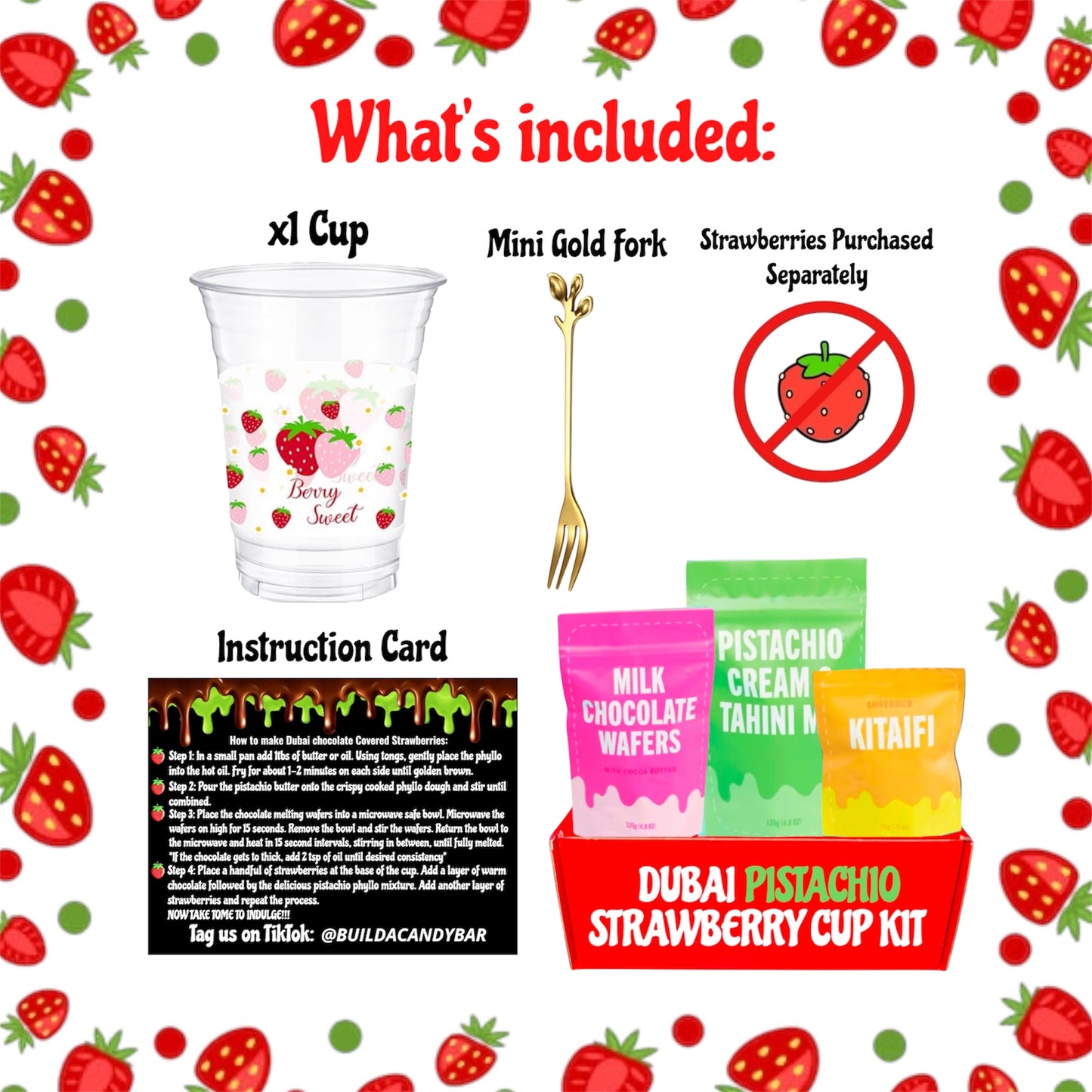 Dubai Pistachio Strawberry Cup Kit