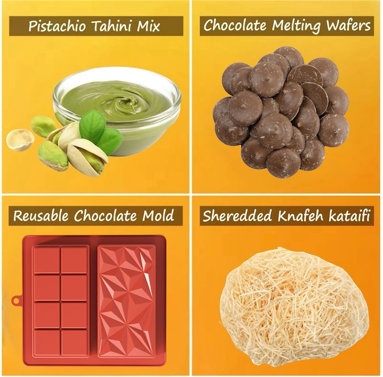 DIY Xtra Thick Double Dubai Chocolate Bar Making Kit (Makes 2 Thick Bars)