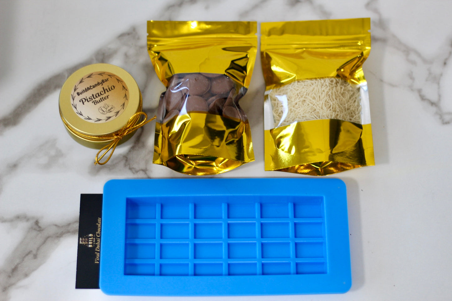 DIY Viral Dubai Pistachio Knafeh Chocolate Bar Kit With Silicone Mold included