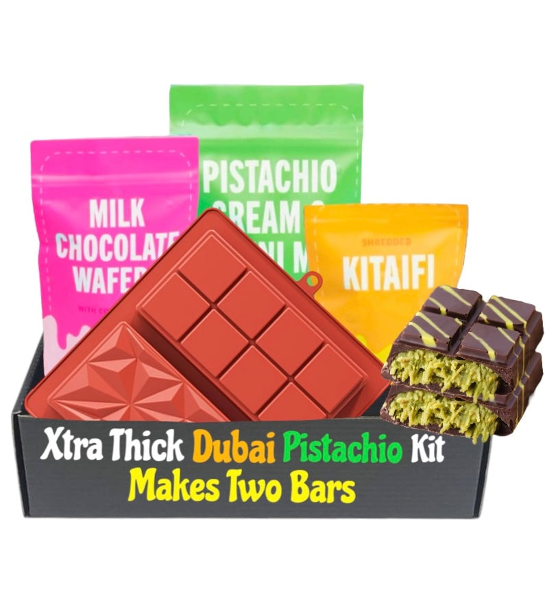DIY Xtra Thick Double Dubai Chocolate Bar Making Kit (Makes 2 Thick Bars)